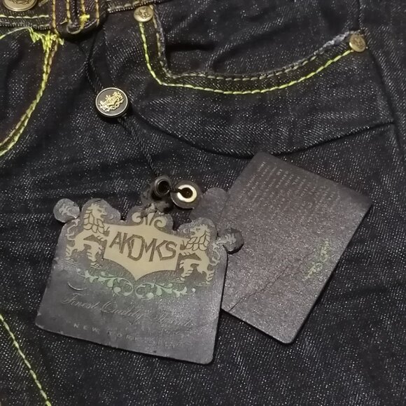 Akademiks Jeans-- Dark Indigo Wash with Contrast Stitching, NWT! - Picture 1 of 9